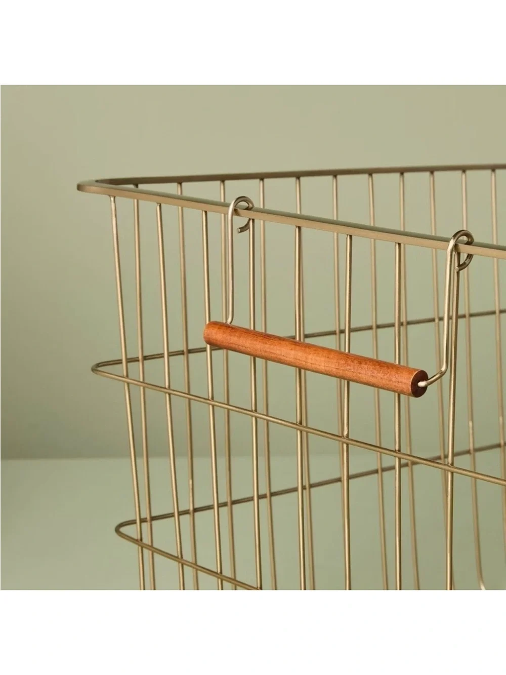 NEW! Large Rectangular Brass Wire Storage Basket Hearth & Hand w/Magnolia, Large